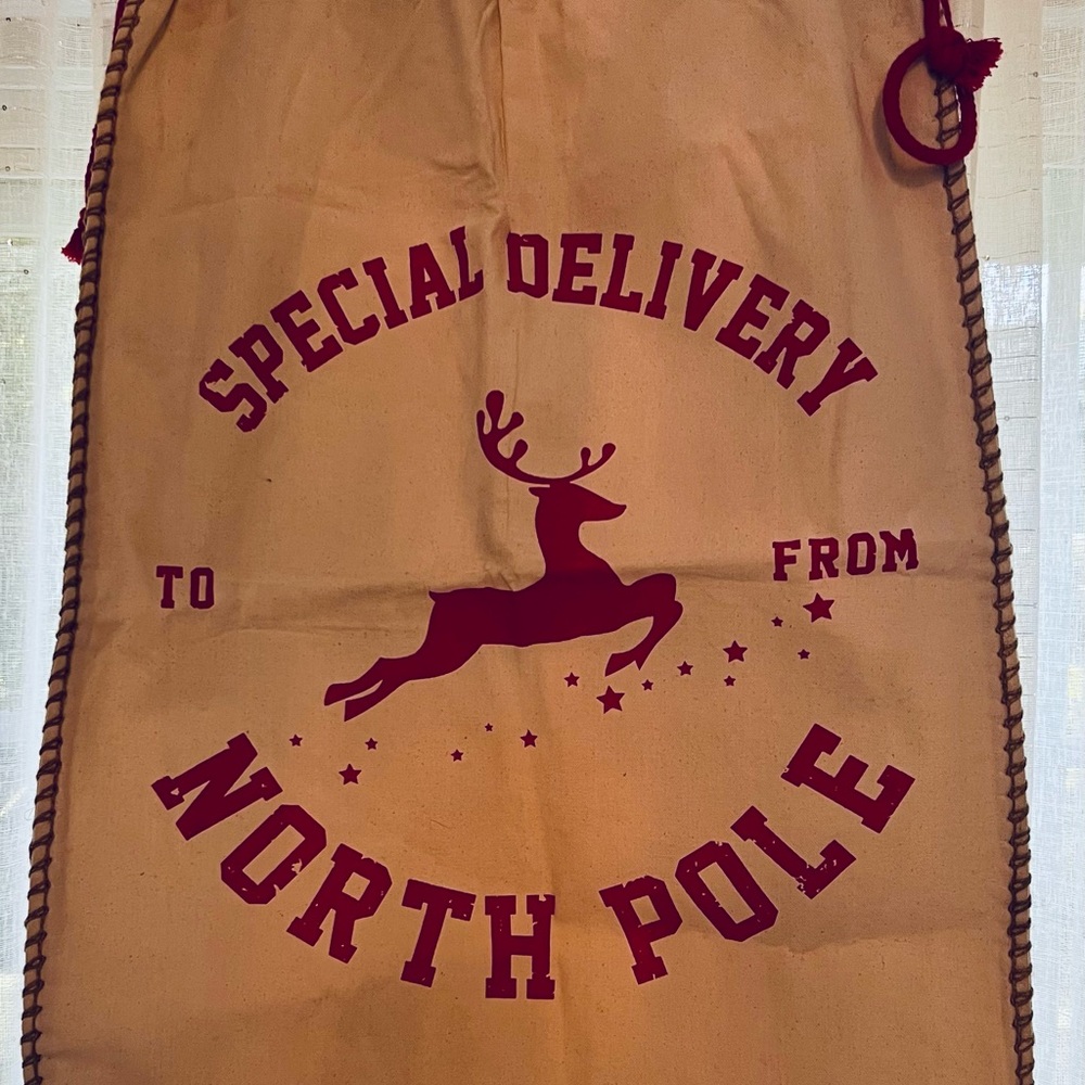 🎄CHRISTMAS🎄Special Delivery North Pole Santa Sack Linen XL Sack